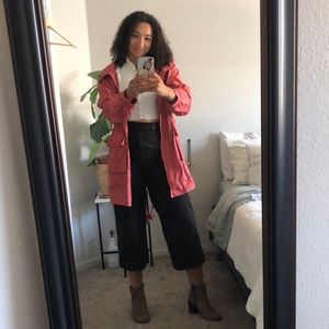 CASLON Nordstrom Pink Cedar Cotton Tech Zip Anorak Parka Hooded Jacket